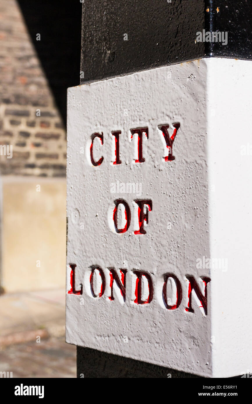 City of London street marcatore Foto Stock