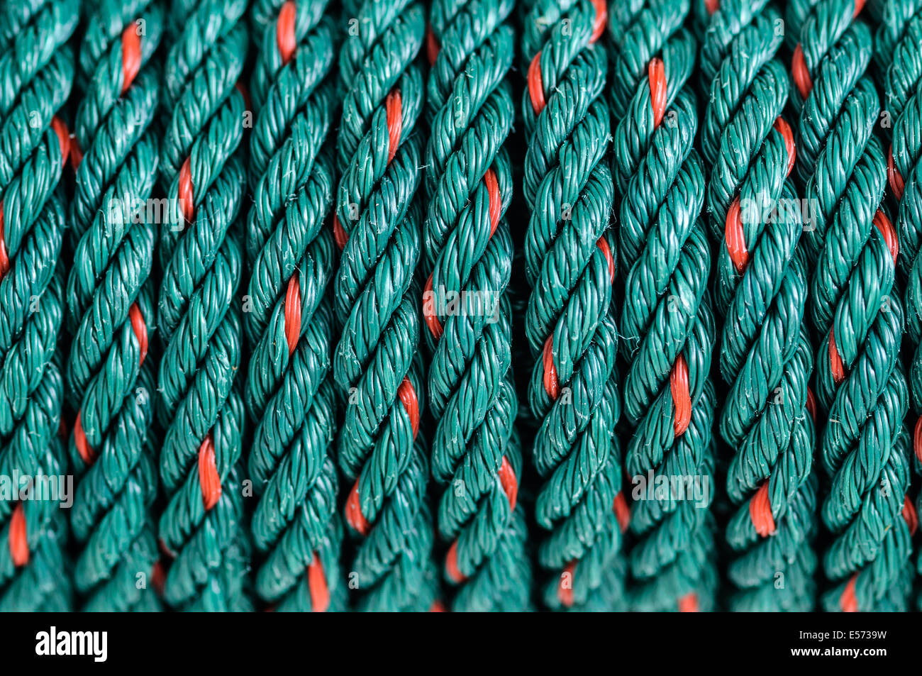 Verde corda di nylon close-up Foto Stock