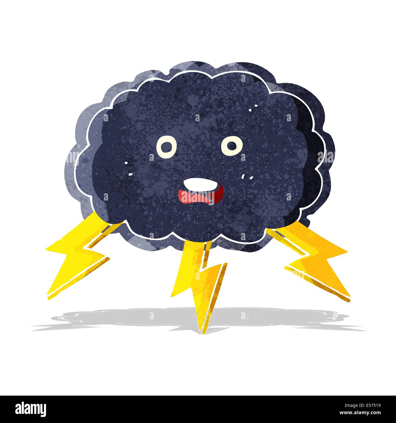 Cartoon cloud e il simbolo del fulmine Illustrazione Vettoriale