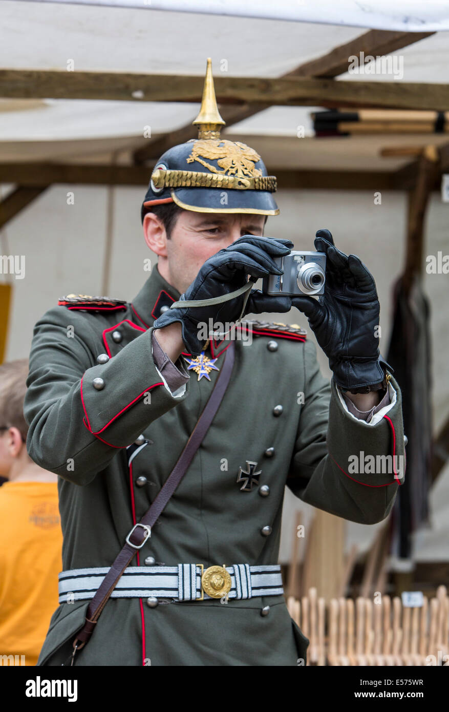 Gli attori del gruppo IG Renania prussiana, vive la storia del periodo 1880-1914, field camp, evento di fantasia, Foto Stock