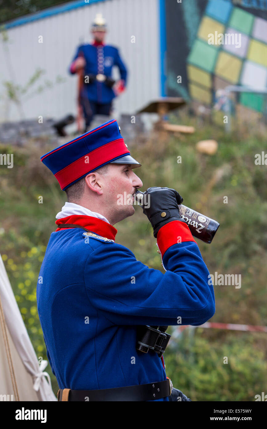 Gli attori del gruppo IG Renania prussiana, vive la storia del periodo 1880-1914, field camp, evento di fantasia, Foto Stock