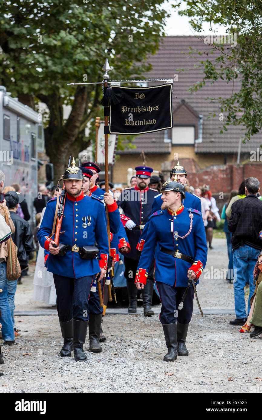 Gli attori del gruppo IG Renania prussiana, vive la storia del periodo 1880-1914, field camp, evento di fantasia, Foto Stock