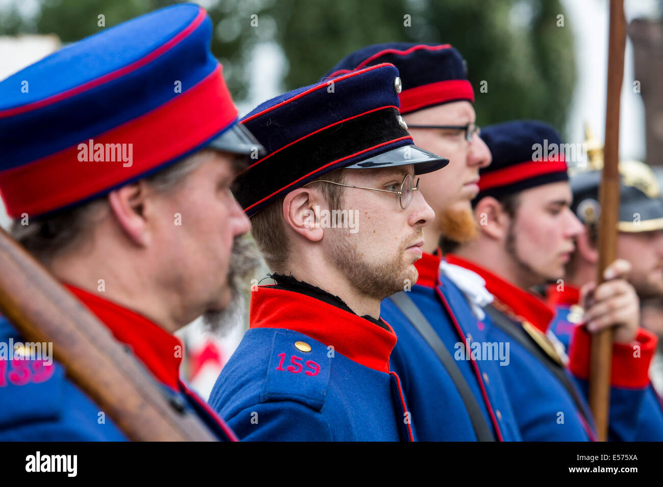 Gli attori del gruppo IG Renania prussiana, vive la storia del periodo 1880-1914, field camp, evento di fantasia, Foto Stock