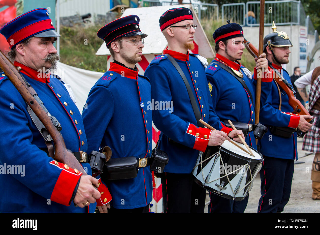 Gli attori del gruppo IG Renania prussiana, vive la storia del periodo 1880-1914, field camp, evento di fantasia, Foto Stock