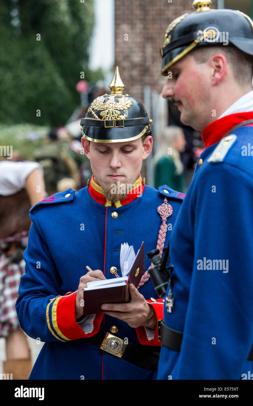 Gli attori del gruppo IG Renania prussiana, vive la storia del periodo 1880-1914, field camp, evento di fantasia, Foto Stock