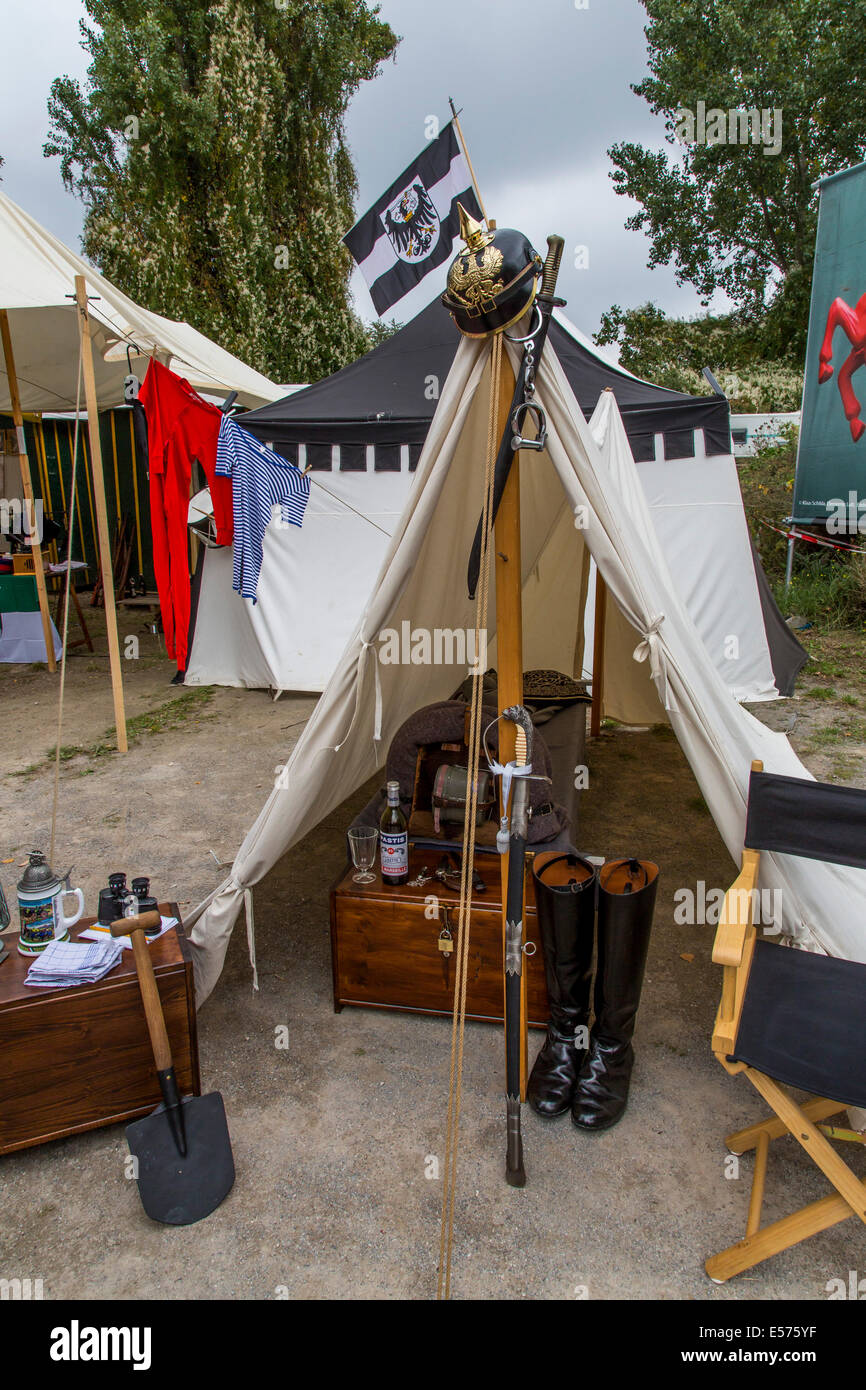 Gli attori del gruppo IG Renania prussiana, vive la storia del periodo 1880-1914, field camp, evento di fantasia, Foto Stock