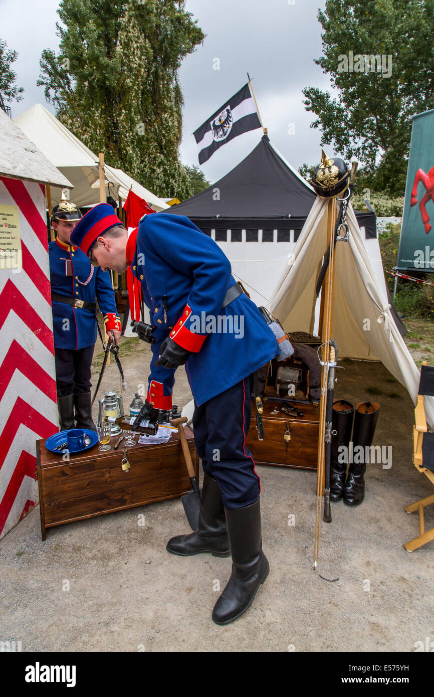 Gli attori del gruppo IG Renania prussiana, vive la storia del periodo 1880-1914, field camp, evento di fantasia, Foto Stock
