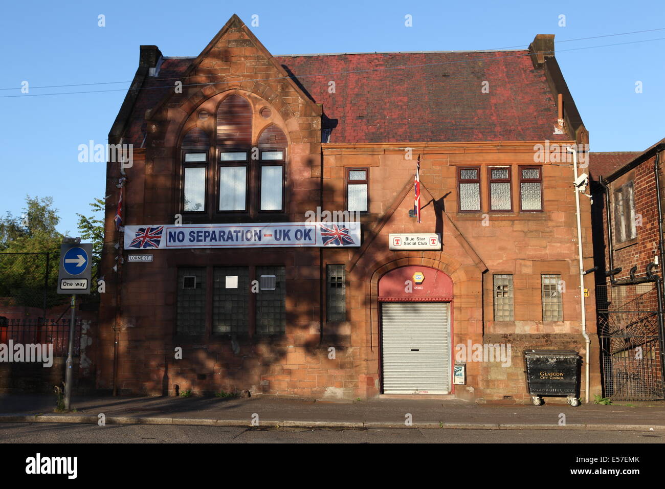 Nessun segno di separazione, UK-OK, durante il Referendum scozzese campagna, Glasgow, Scotland, Regno Unito Foto Stock