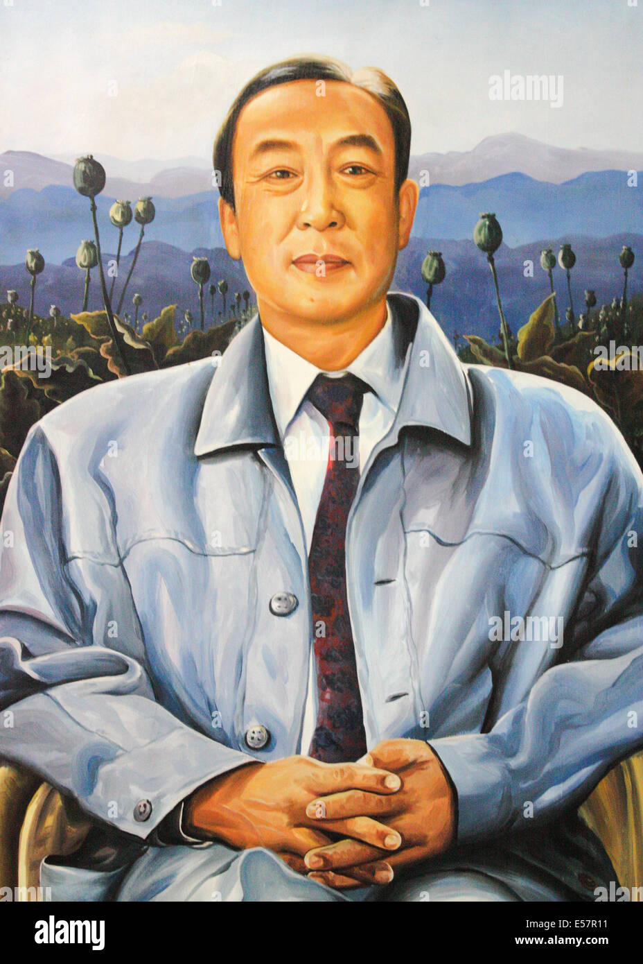 Khun Sa (1934-2007) birmani warlord aka il "Re di oppio' o 'Re del Triangolo d'Oro". Vedere la descrizione per maggiori informazioni. Foto Stock