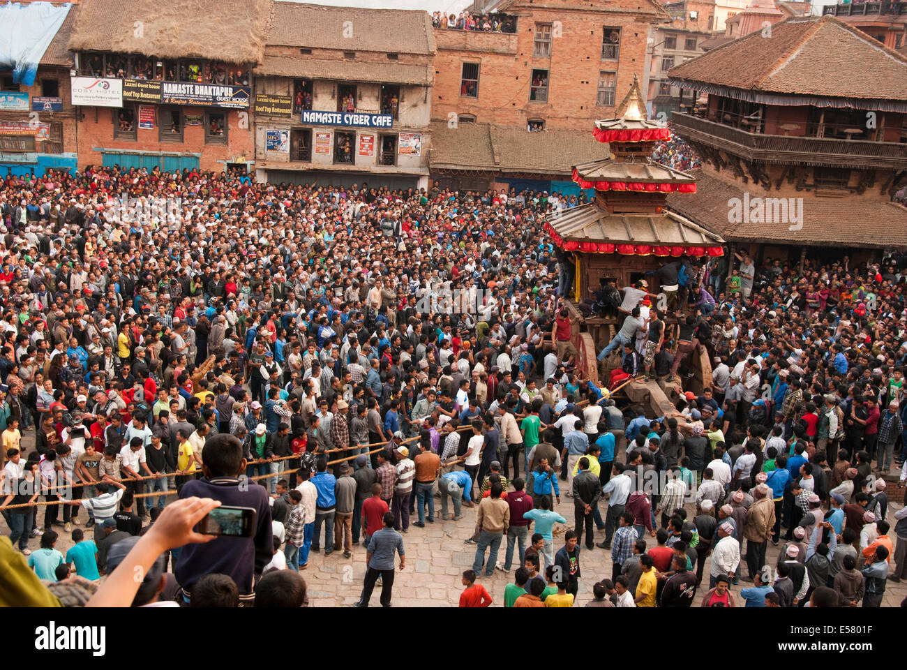 Bisket Festival di Bhaktapur, Nepal Foto Stock