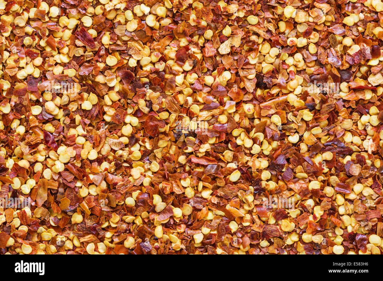 Peperoncino rosso tritato spice texture di sfondo Foto Stock
