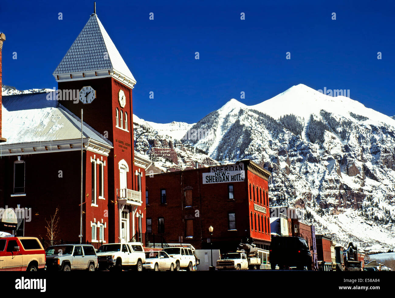 San Miguel County Court House su W.Colorado Ave,Telluride.Colorado Foto Stock