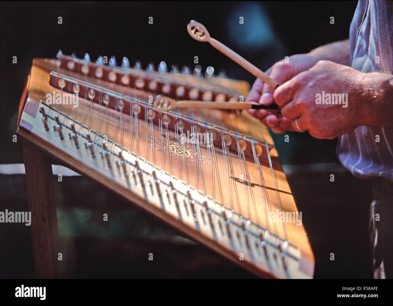 Un dulcimer,Cadei's Cove Old Timer del giorno,Great Smoky Mountain National Park Foto Stock