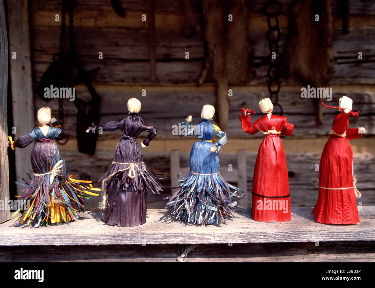 Corn buccia bambole,Museo di Appalachia,Norris,Tennessee Foto Stock