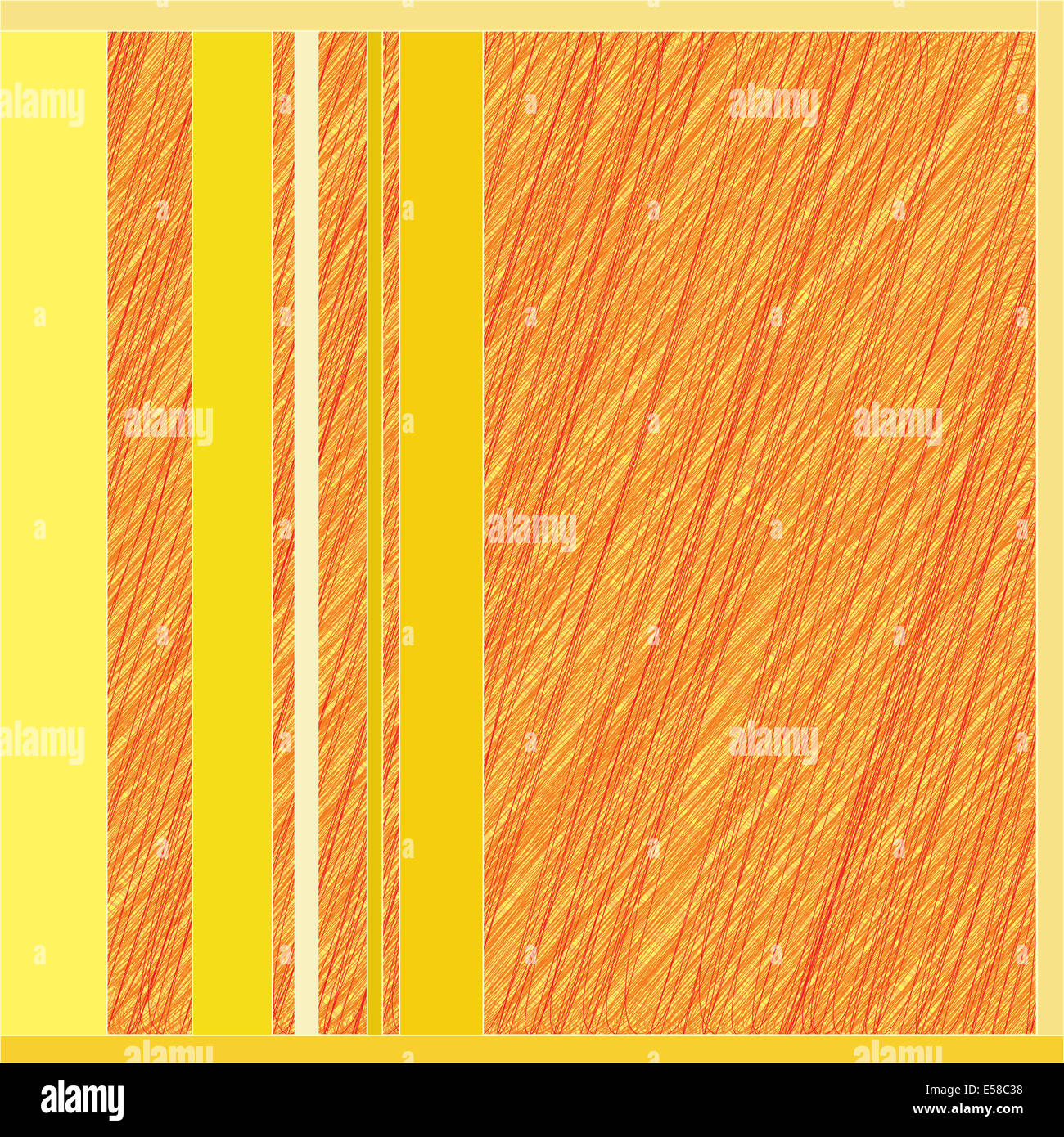 Abstract la linea arancione su sfondo giallo Foto Stock