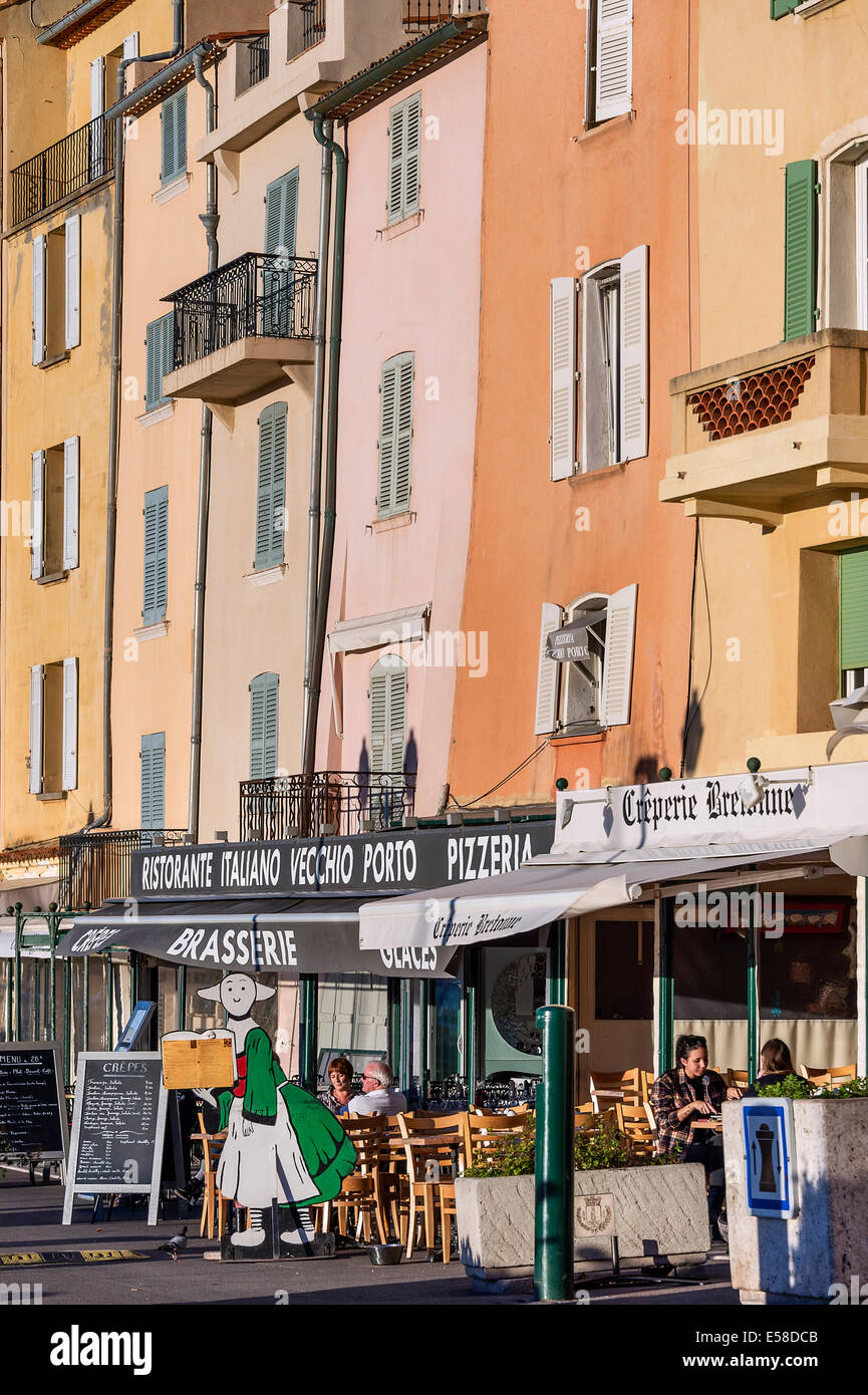 Cafe, Saint Tropez, Francia Foto Stock
