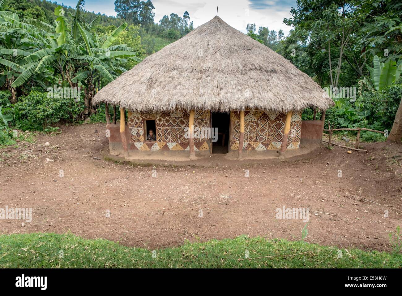 Il banco tribù vivono nel sud di Nazioni e Nazionalità e dei popoli regione del sud Etiopia. 24 Maggio 2014 Foto Stock