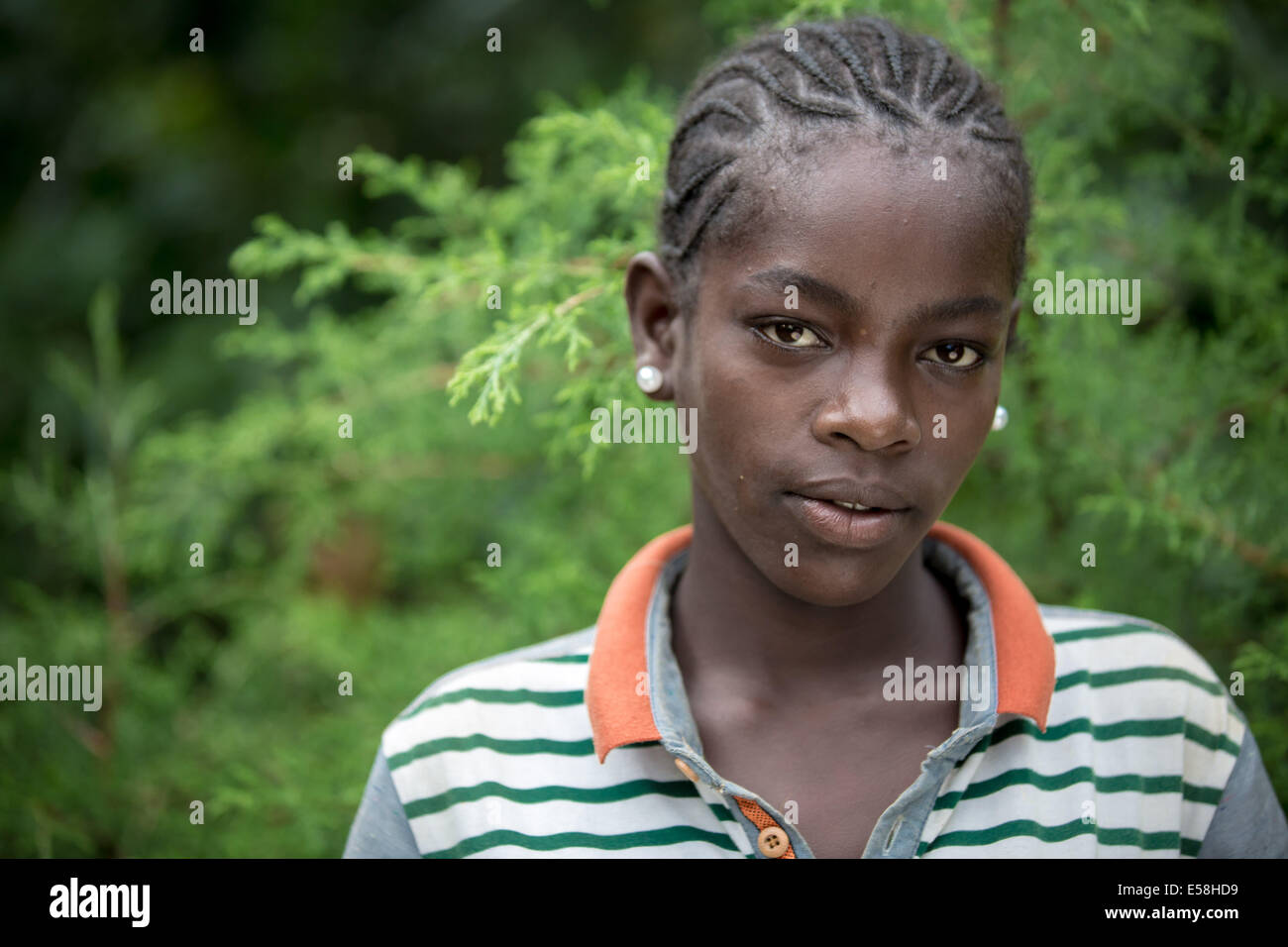 Il banco tribù vivono nel sud di Nazioni e Nazionalità e dei popoli regione del sud Etiopia. 24 Maggio 2014 Foto Stock