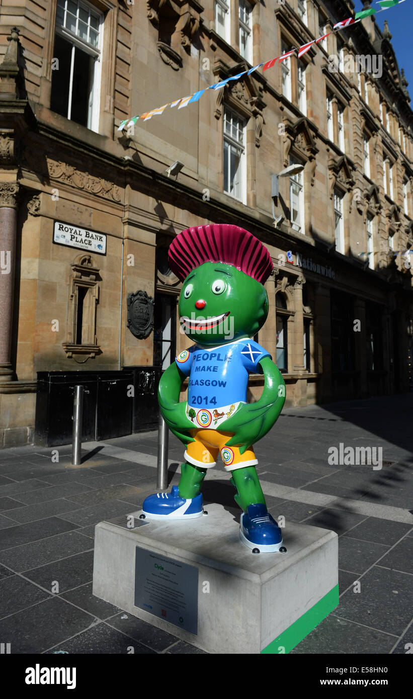 Glasgow, Scotland, Regno Unito. 23 Luglio, 2014. Glasgow city Scena raffigurante la mascotte dei Giochi. Giochi del Commonwealth 2014 Cerimonia di apertura al giorno. Credit: Azione Plus immagini di sport/Alamy Live News Foto Stock