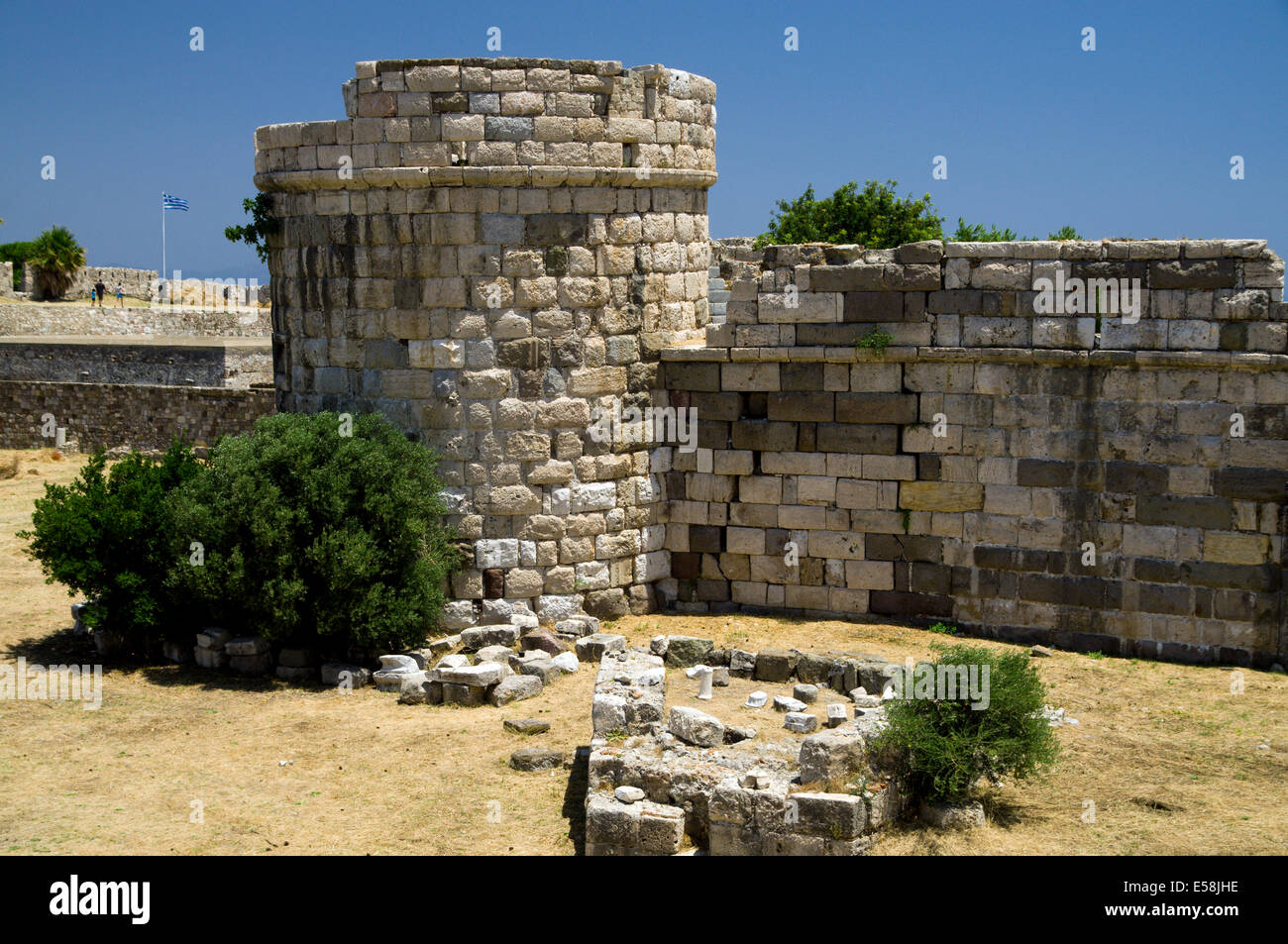 Castello di Neratzia costruito nel XIV secolo dai Cavalieri di San Giovanni, la città di Kos, Kos Dodecaneso isole, Grecia. Foto Stock