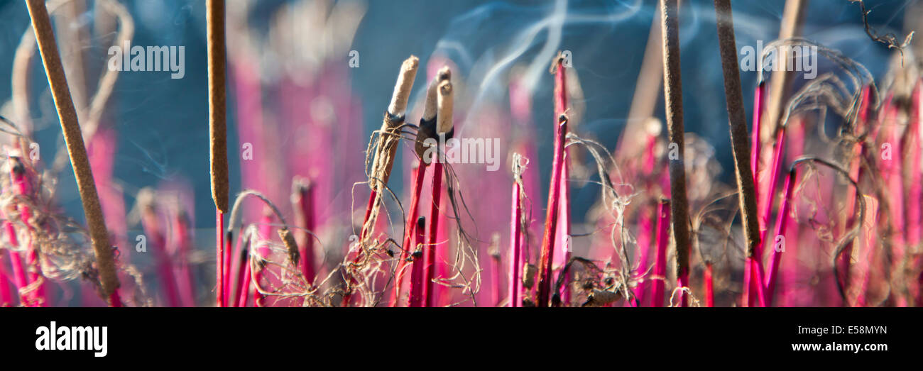 Bastoncini di incenso presso la cittadella di Hue Foto Stock