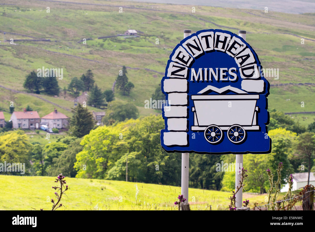Il vecchio villaggio minerario su Nenthead vicino a Alston nel North Pennines, Cumbria, Regno Unito. Foto Stock
