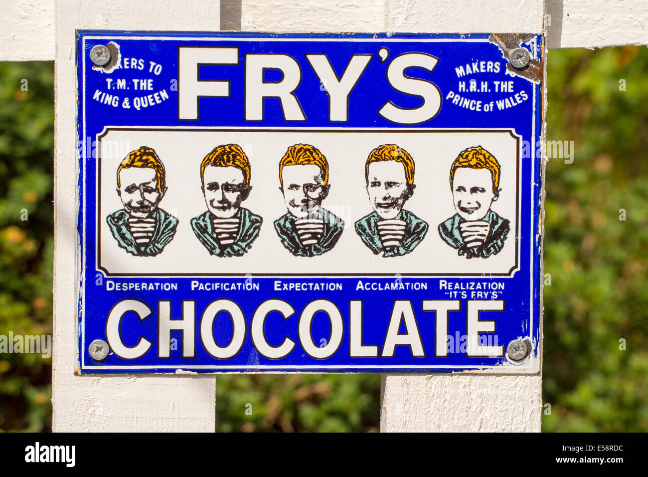 Un vecchio annuncio per Frys cioccolato, Foto Stock