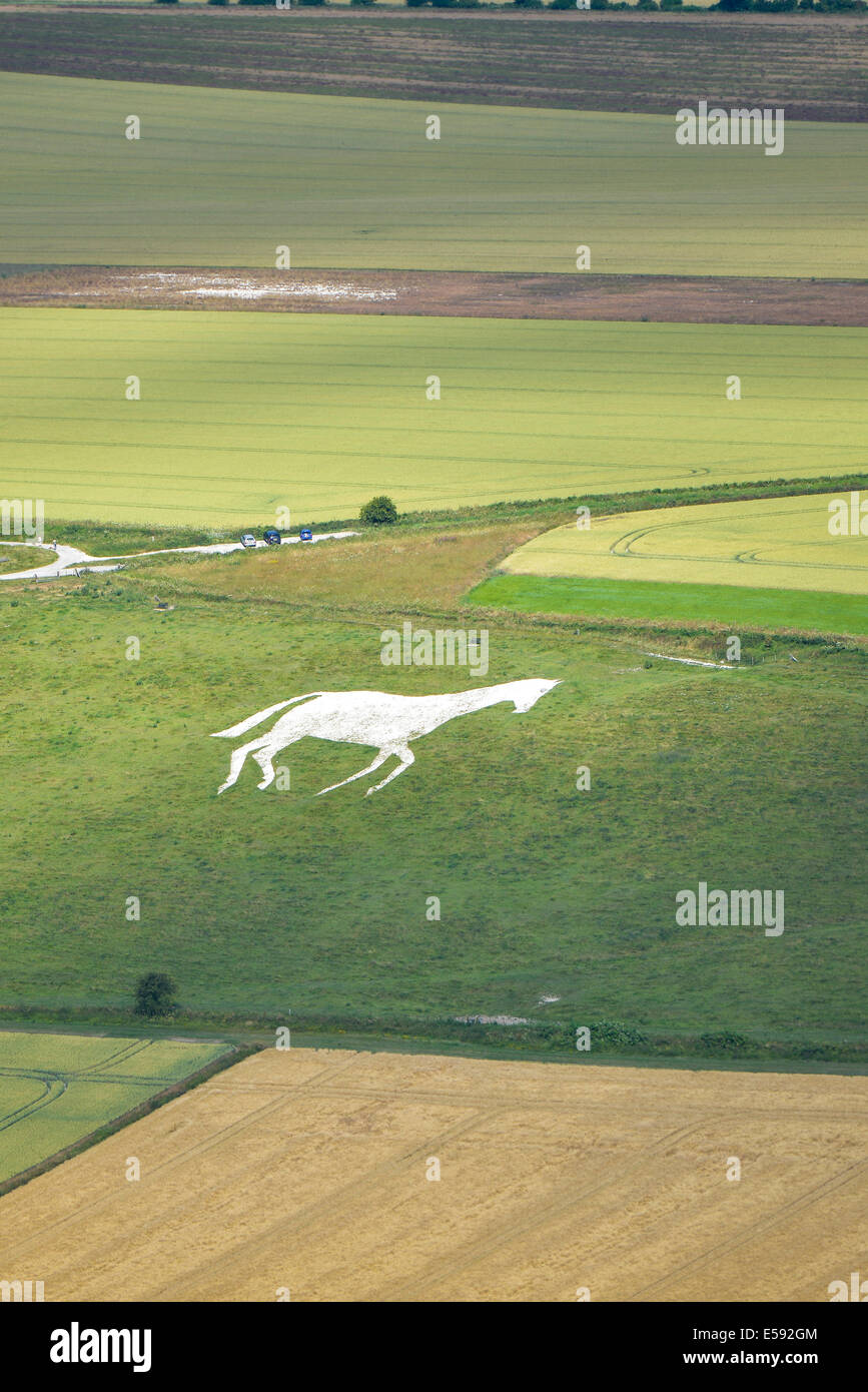 Una veduta aerea della Devizes Millennium Cavallo Bianco nel WILTSHIRE REGNO UNITO. Foto Stock