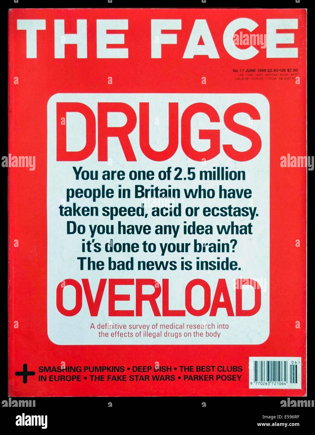 La faccia Magazine Volume 3 No.17 giugno 1998, il consumo di droga nel Regno Unito. Vedere la descrizione per maggiori informazioni. Foto Stock