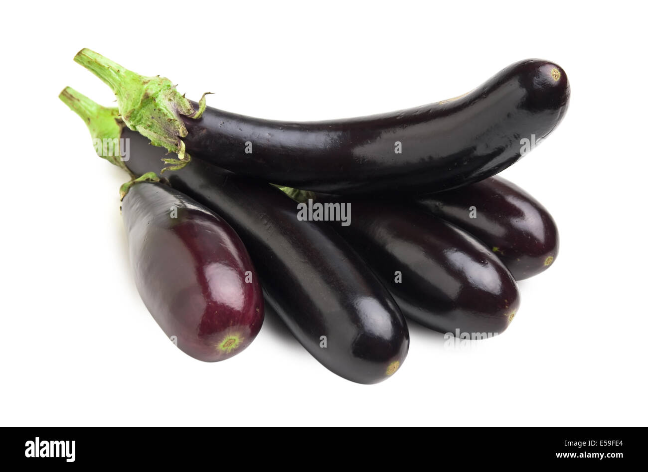 Melanzane isolati su sfondo bianco Foto Stock