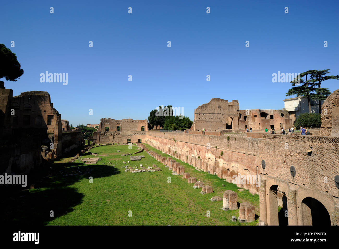 Italia, Roma, Colle Palatino, stadio di Domiziano Foto Stock