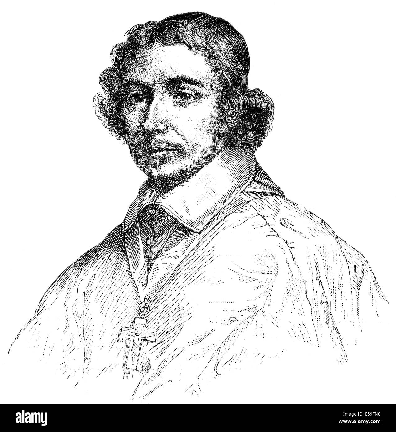 Jean François Paul de Gondi, il cardinale de Retz, 1613-1679, un prelato francese, scrittore di memorie e agitatore in fronde, Jea Foto Stock