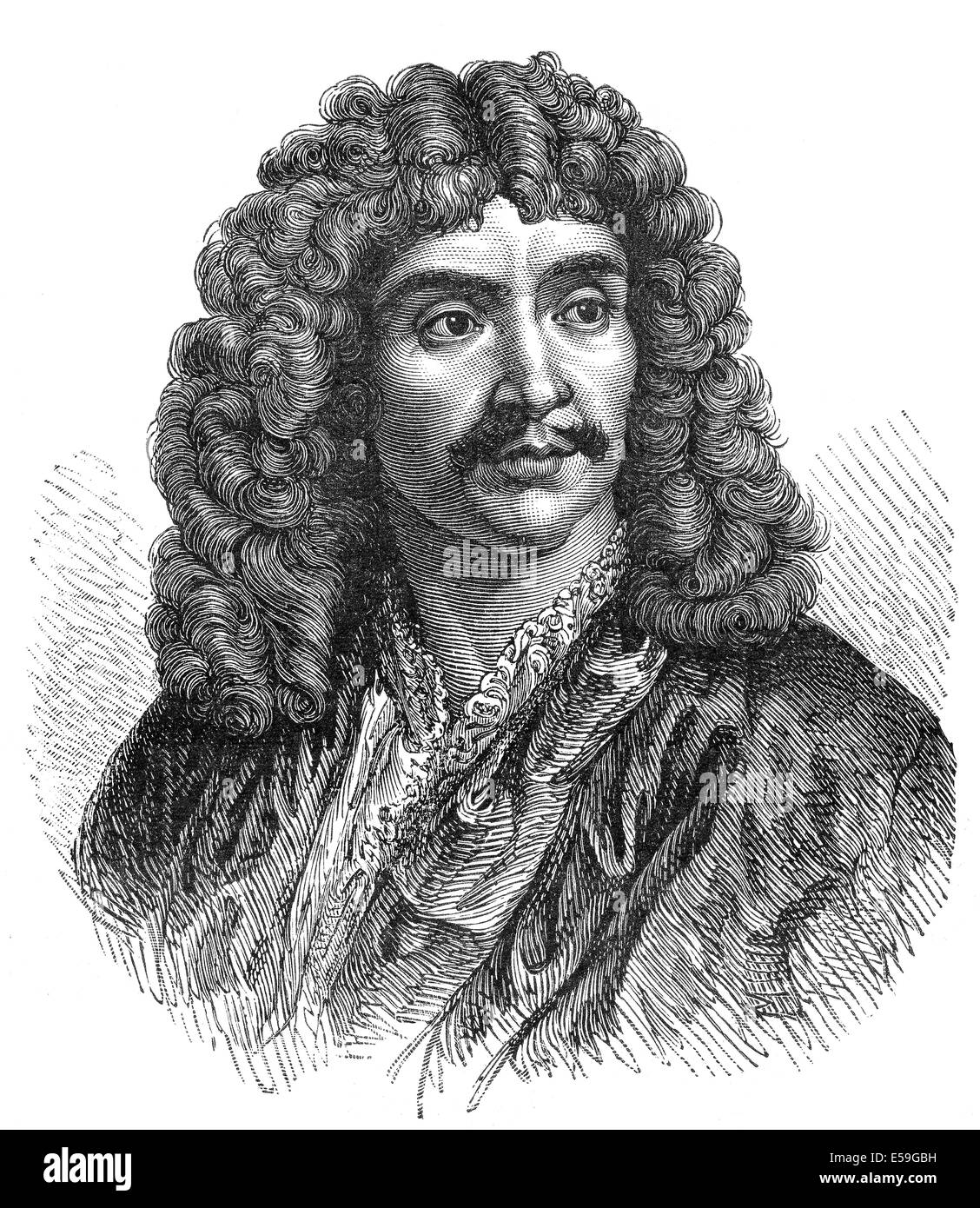 Moliere o Jean-Baptiste Poquelin, 1622 - 1673, un attore francese, direttore del teatro e drammaturgo, Foto Stock