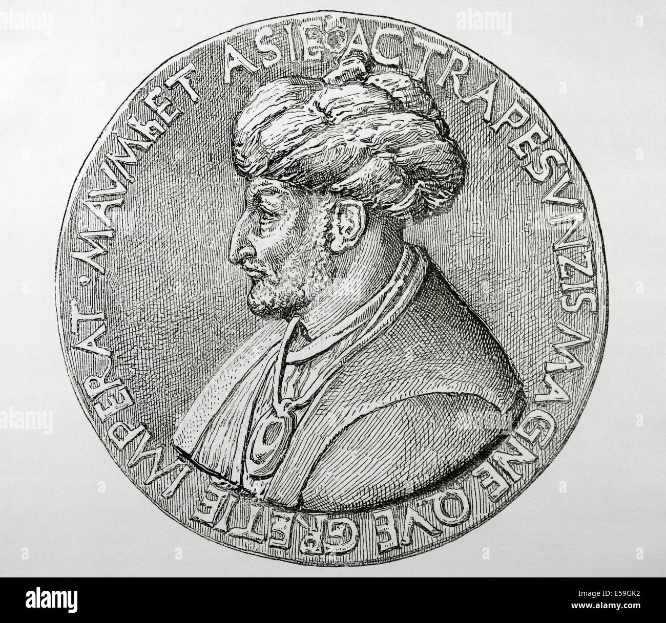 Mehmet III (1429-1481). Bagno turco sultano ottomano (1451-1481). Conquistarono Costantinopoli. Incisione. Foto Stock