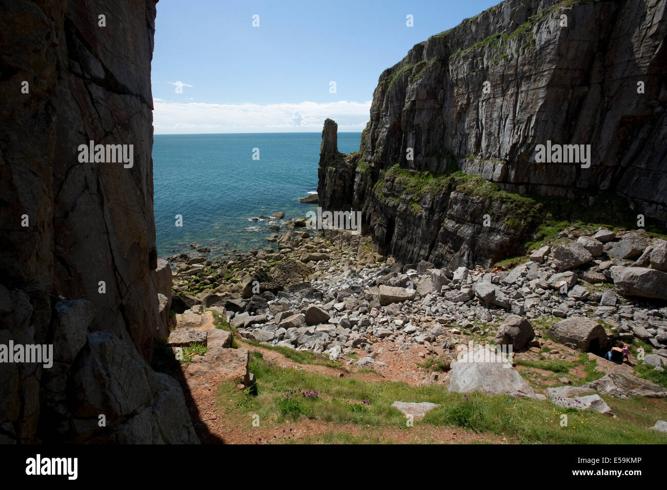 St Govan's Chapel, Pembrokeshire, Galles Foto Stock