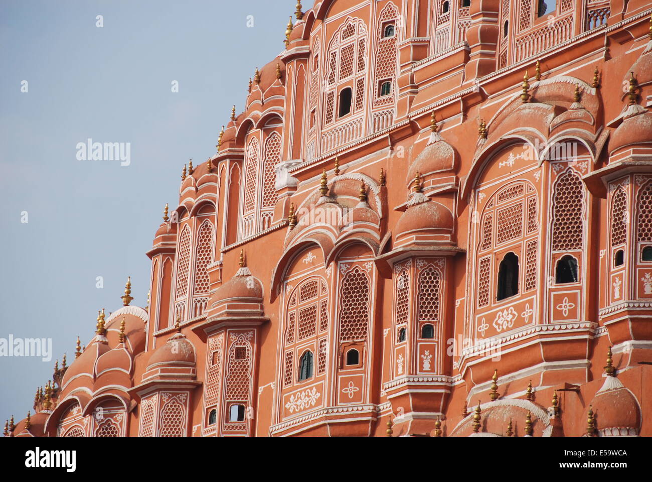 India .Rajasthan. Jaipur. Hawa Mahal è anche noto come Palazzo dei venti. Foto Stock