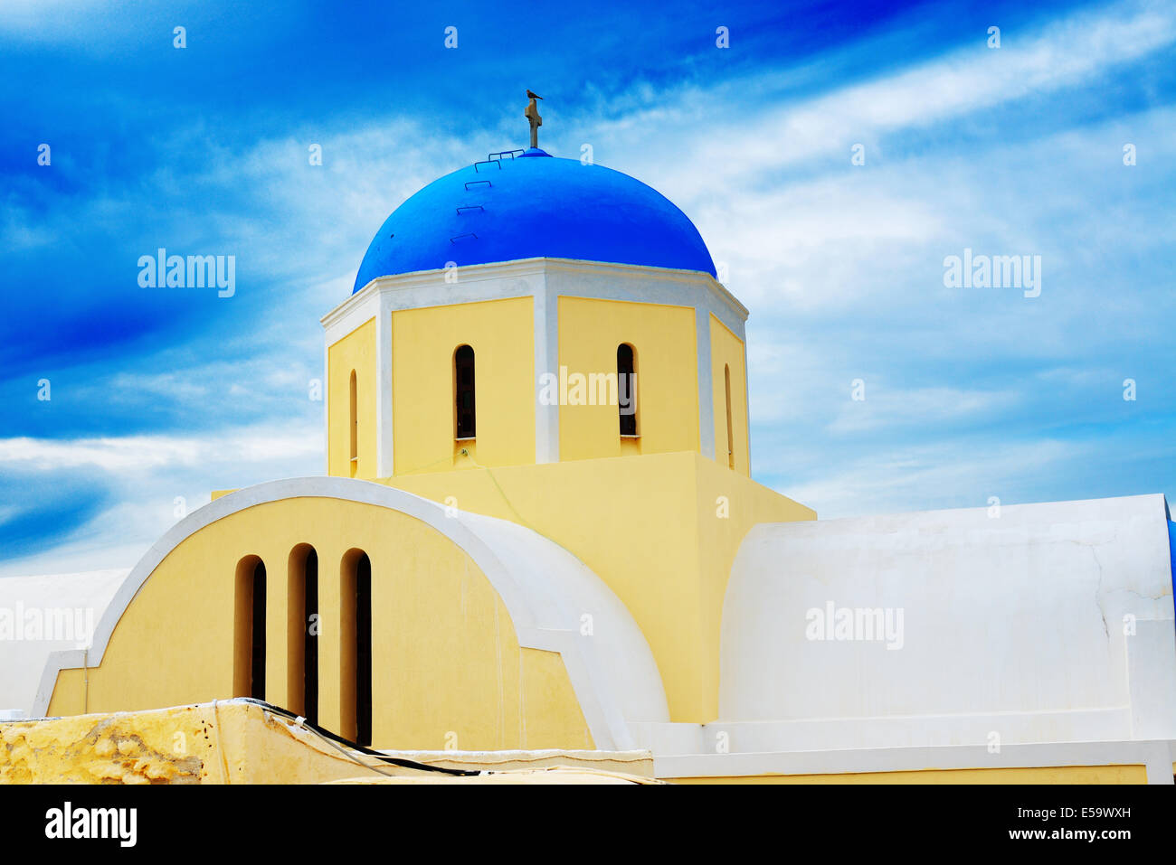 Chiesa ortodossa sull isola di Santorini, Grecia Foto Stock