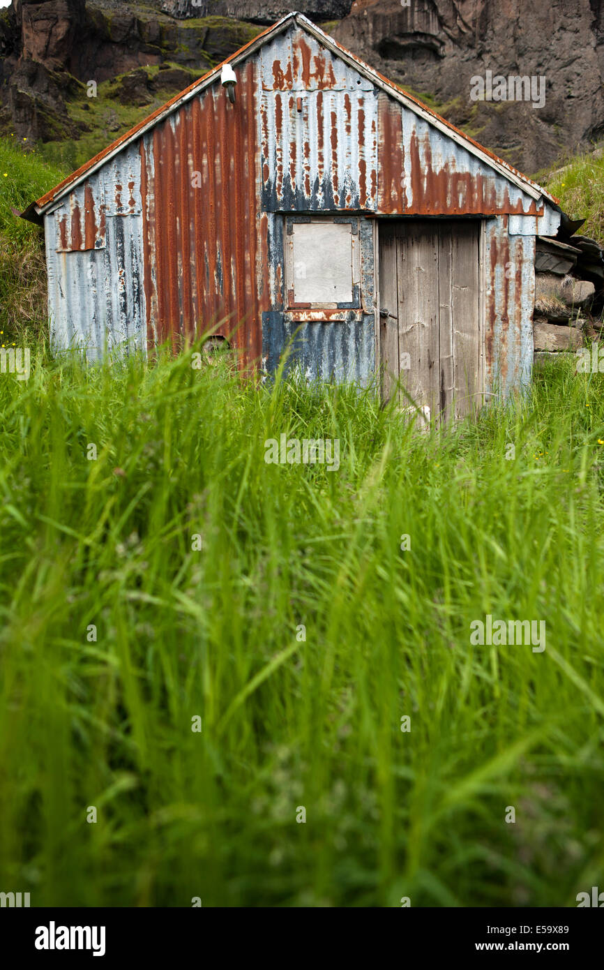 Nupsstadur vecchi edifici agricoli - Sud Islanda Foto Stock