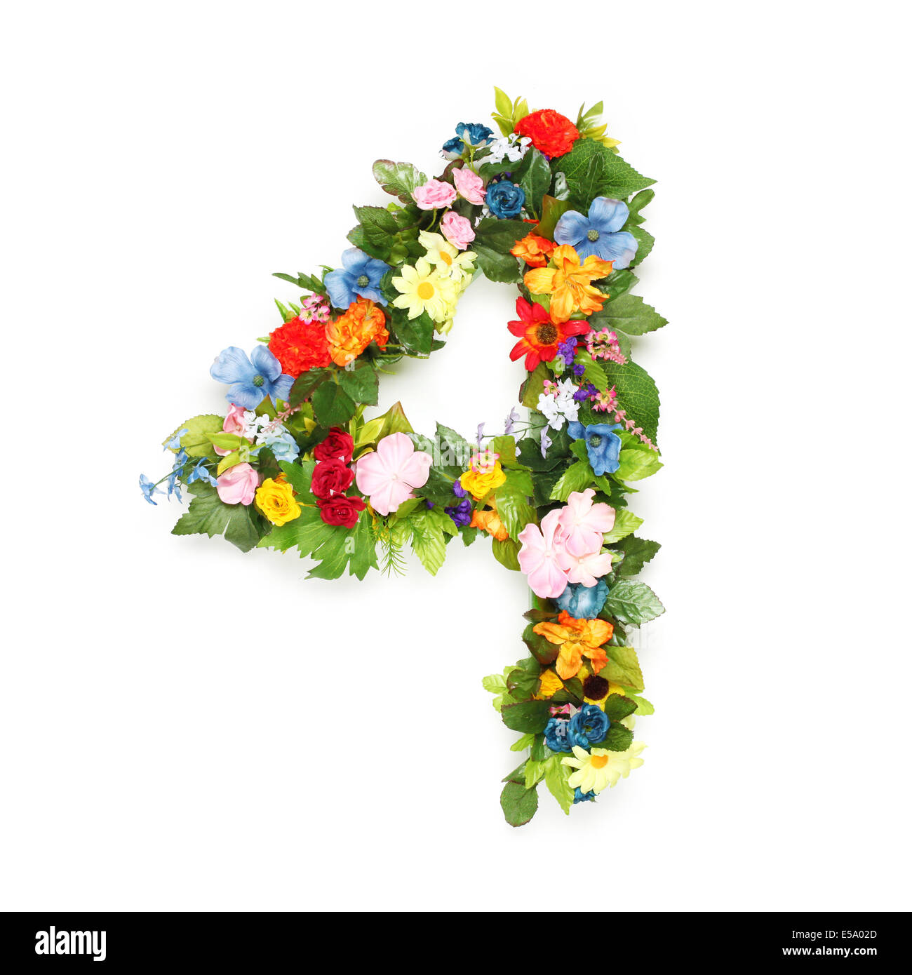 Numeri fatto di foglie e fiori Foto stock - Alamy