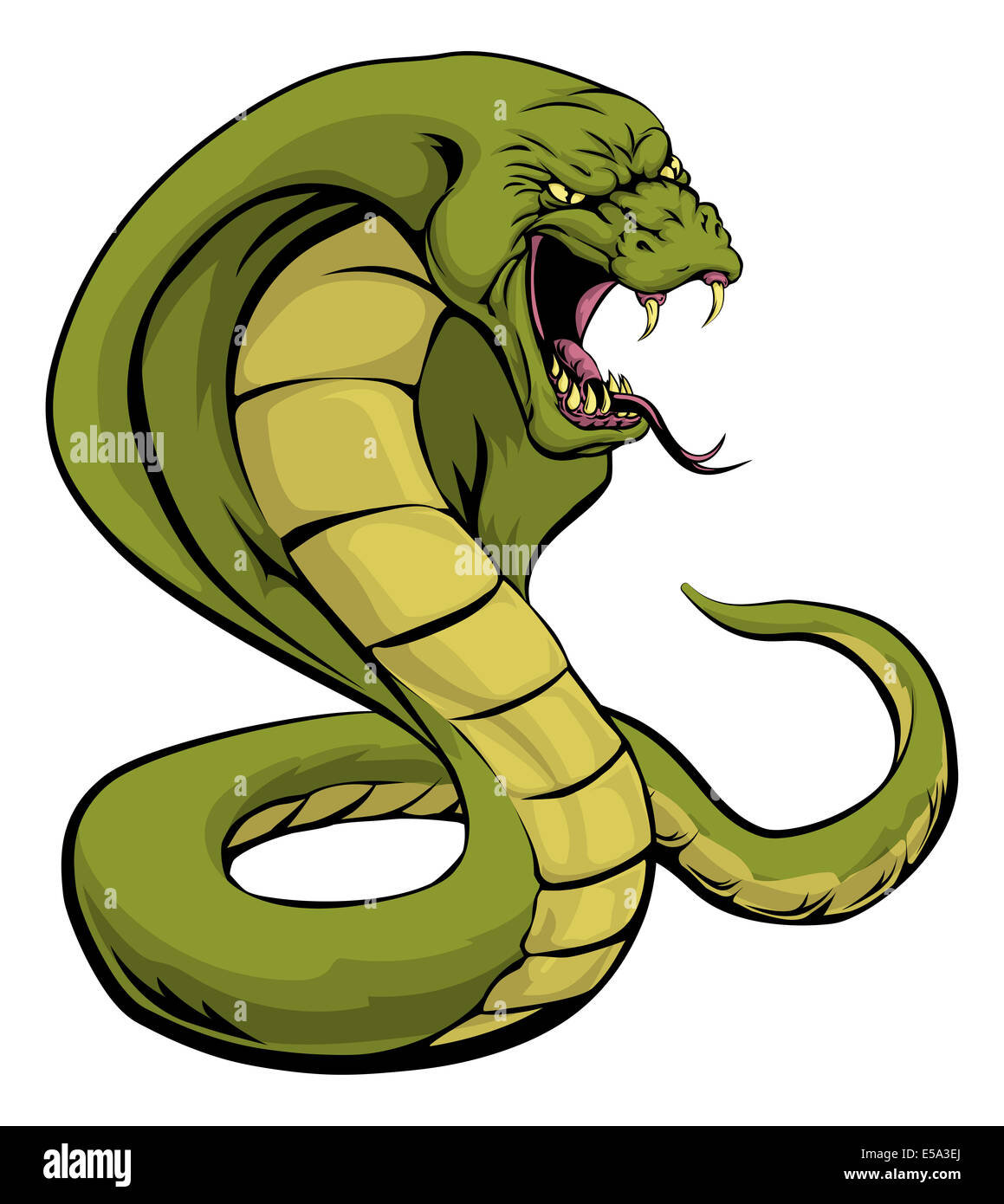 Una illustrazione di un cobra snake mascotte sportive circa di sciopero Foto Stock