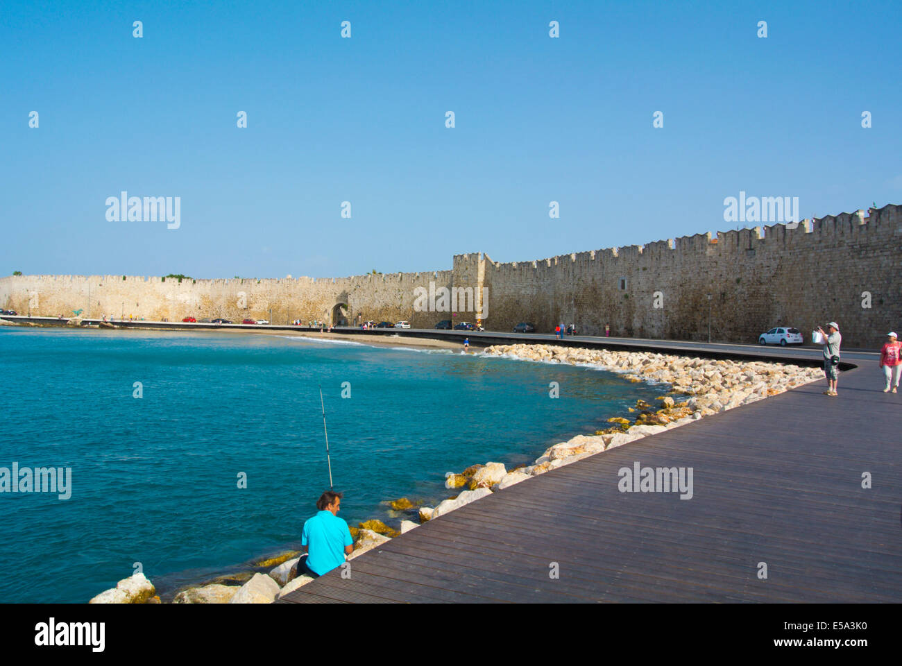 Linguetta di Castille, Kolona port harbour area, RODI, RODI, DODECANNESO isole, Grecia, Europa Foto Stock