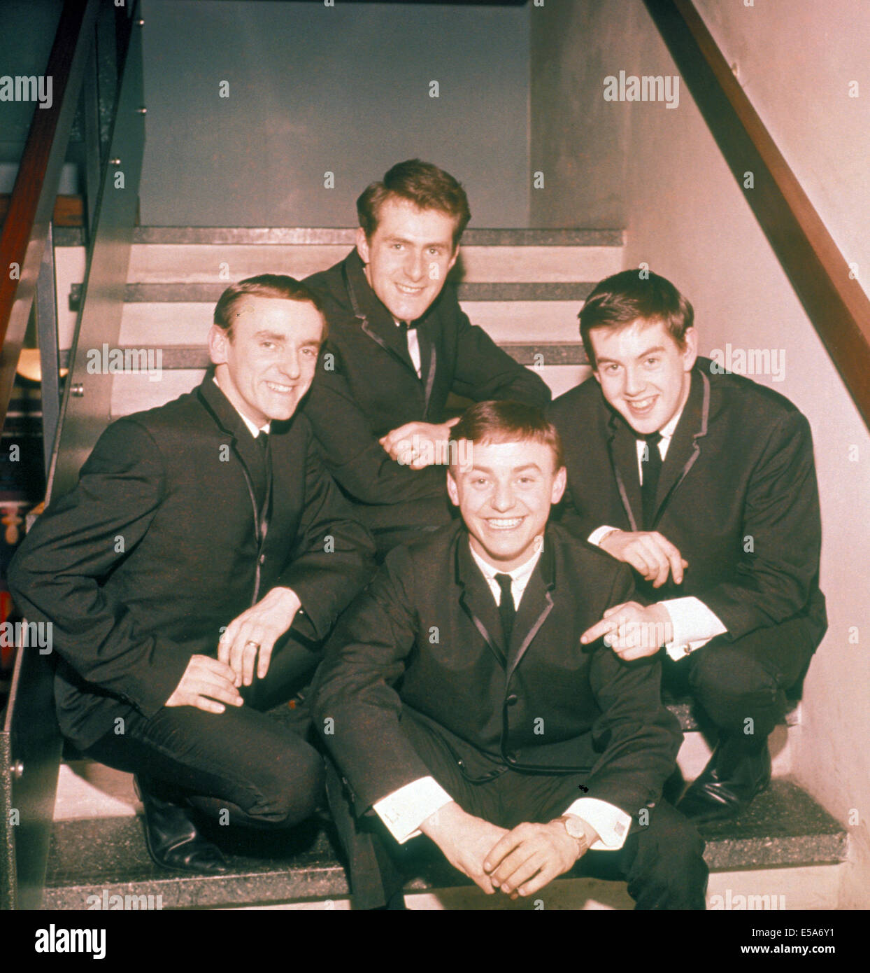 GERRY e il pacemaker REGNO UNITO gruppo pop nel 1964. Da l: Fred Marsden, Les Maguire, Gerry Marsden, Les Chadwick Foto Stock