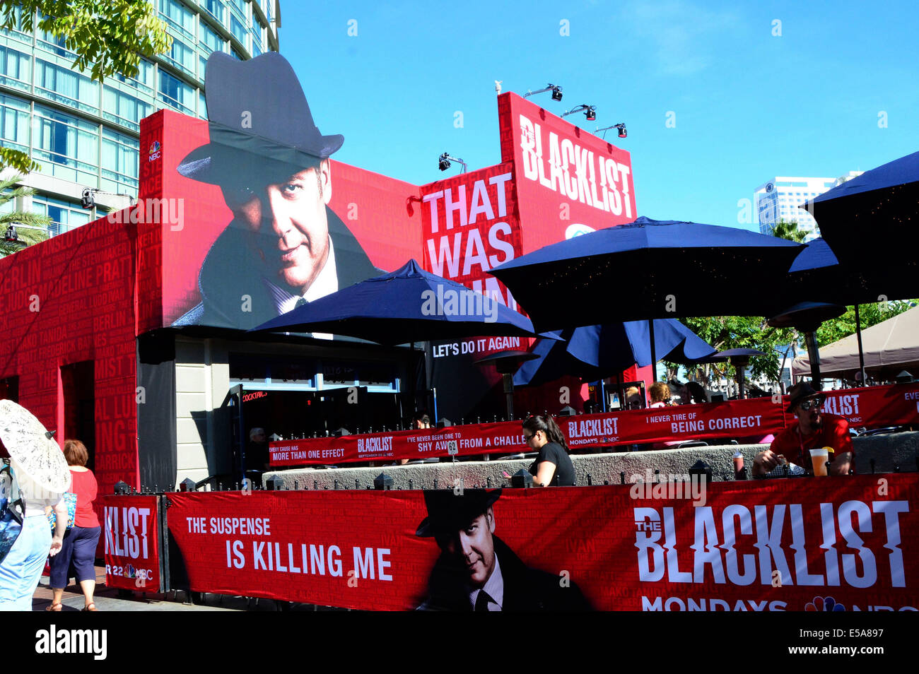 San Diego. 23 Luglio, 2014. Enorme "lista nera" cartello visto su luglio 23, 2014 durante il San Diego Comic-Con International di San Diego. © dpa/Alamy Live News Foto Stock