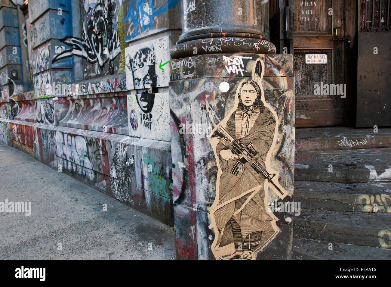 Graffiti art in the Bowery (190 Bowery) Manhattan NYC Foto Stock
