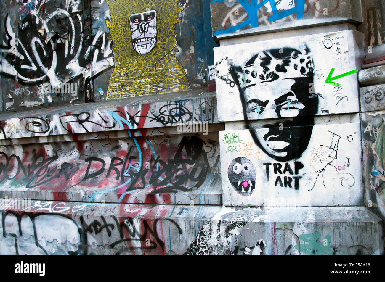 Graffiti art in the Bowery (190 Bowery) Manhattan NYC Foto Stock