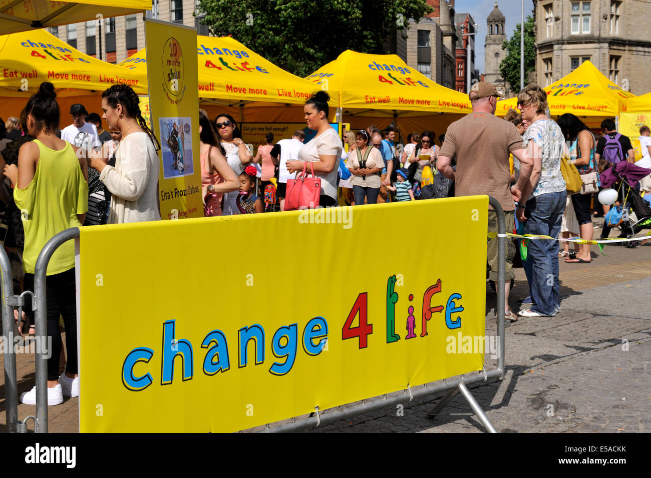 Programma di sanità pubblica Chang4Life run dal Dipartimento della sanità per l'Inghilterra. Utilizza slogan "mangiare bene, spostare più, vivono più a lungo" Foto Stock