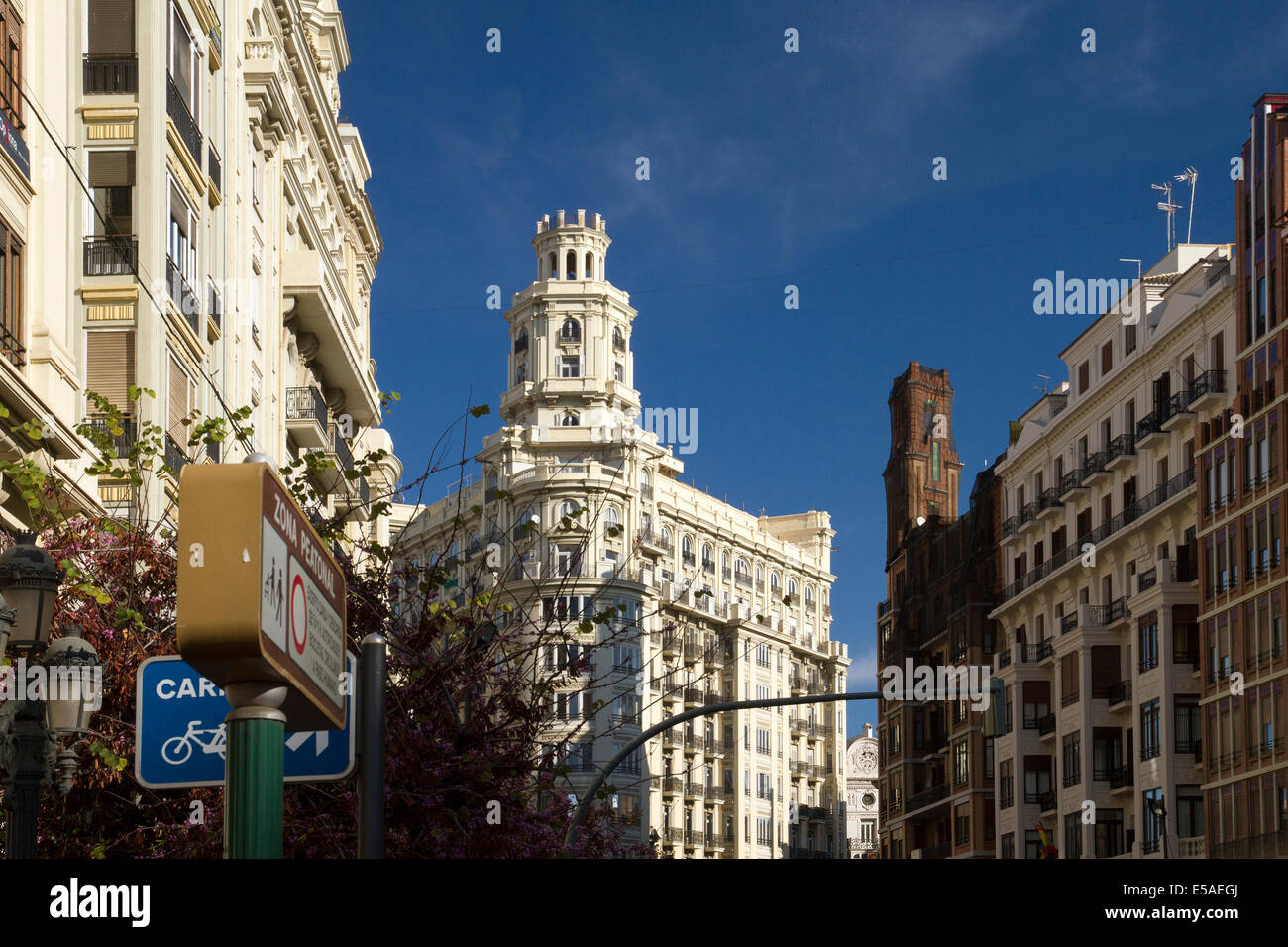 Architettura Belle-Epoque nella città di Spagna Valencia Foto Stock