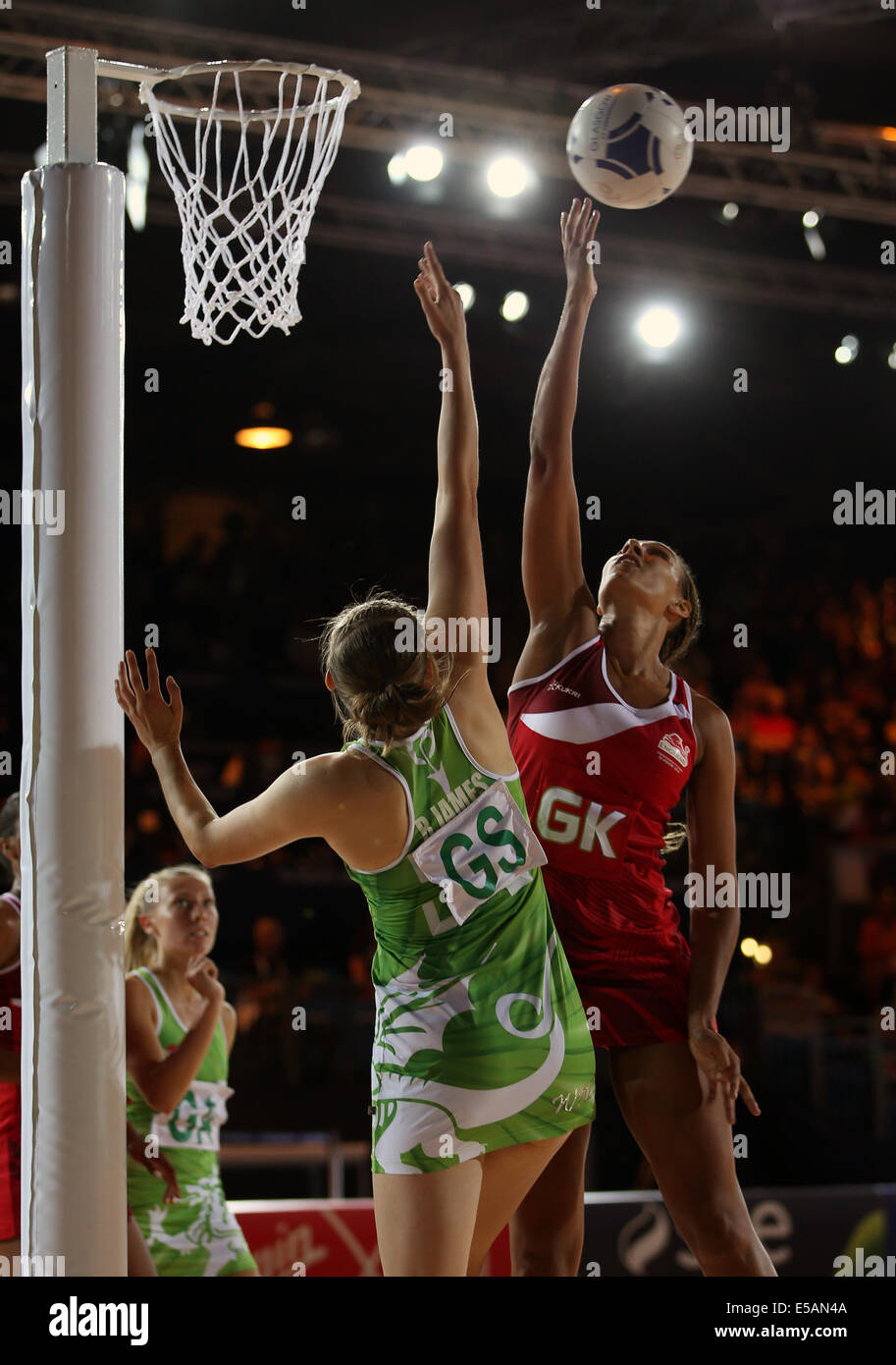 Inghilterra e Galles Commonwealth Games 2014 GLASG SECC GLASGOW Scozia 25 Luglio 2014 Foto Stock