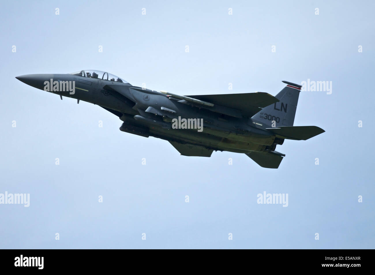 Il USAF F15 su battenti RAF Waddington Foto Stock
