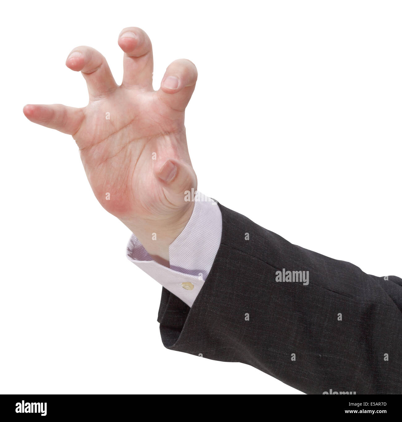 Attaccare palm - mano gesto isolato su sfondo bianco Foto Stock